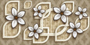 White 3D Flower Customize Wallpaper