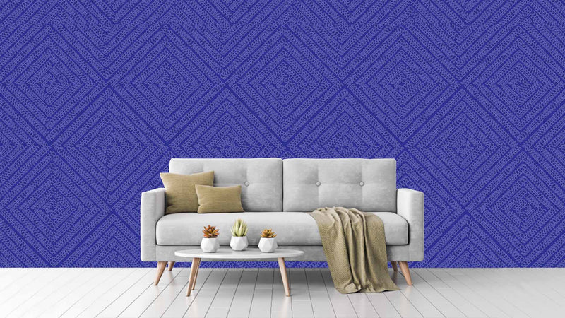 Violet Blue Ethnic Pattern Wallpaper