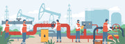 Oil Pipeline Vector Wallpaper