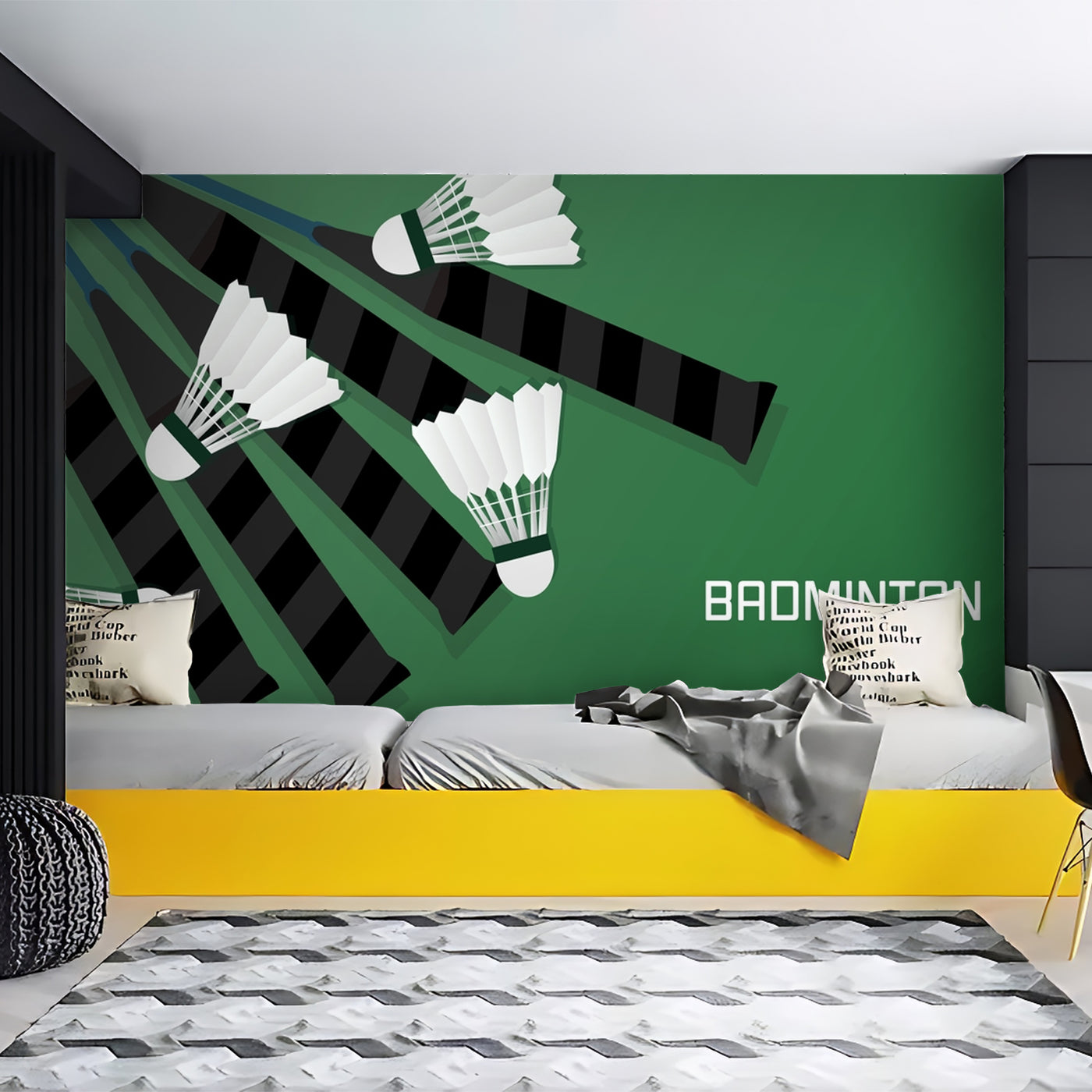 Badminton Urban Style Abstract Wallpaper