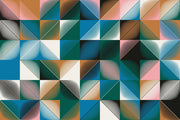 Colourful Design In Square Pattern Self Adhesive Sticker For Wardrobe