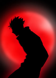 Red Black Satoru Anime Self Adhesive Sticker Poster
