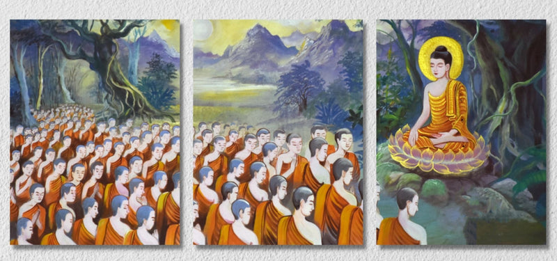 Buddha And Disciples, Set Of 3