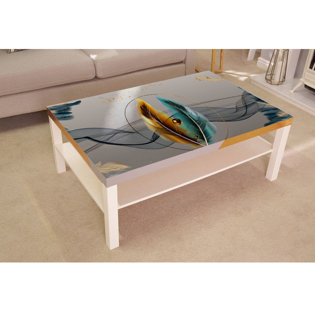 Beautiful Feathers Art Painting Self Adhesive Sticker For Table