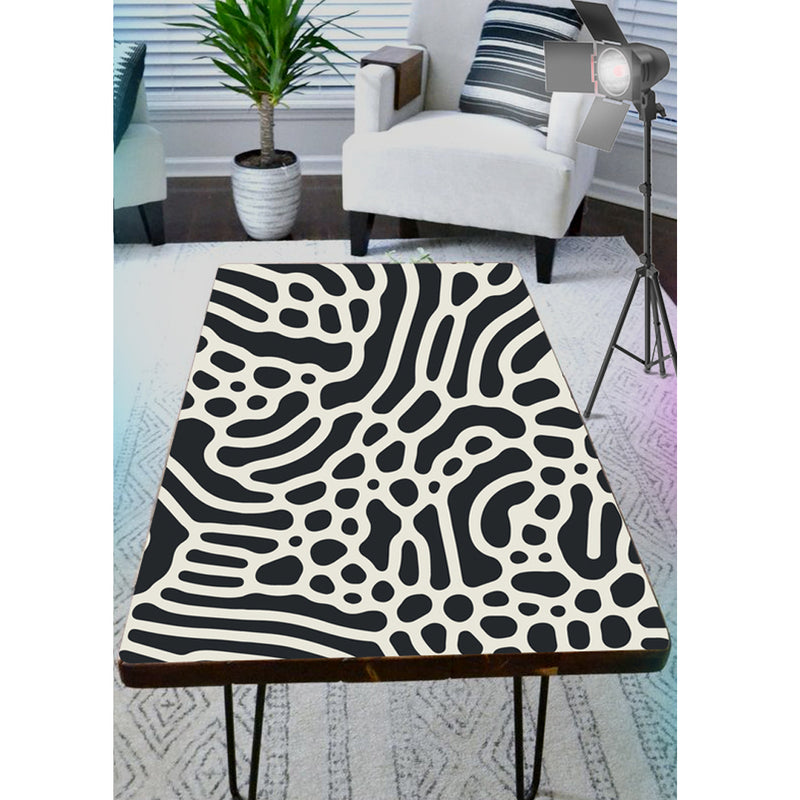 Black White Leapard print Art Self Adhesive Sticker For Table