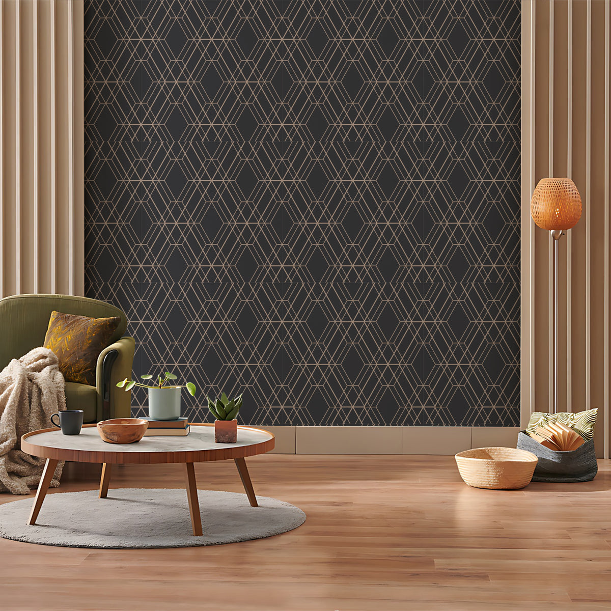 Omega Metro Diamond Geometric Wallpaper