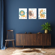Cute Animals Wall Art 2, Set Of 3