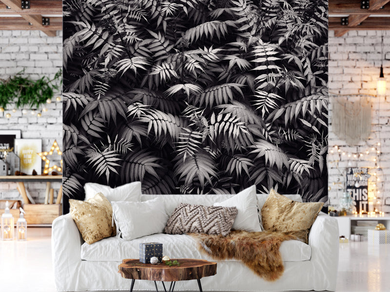 Illustration Tropical Leaves Pattern Seamless Texture Customized Wallpaper