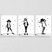 Cartoon Art Of Michael Jackson, Set Of 3
