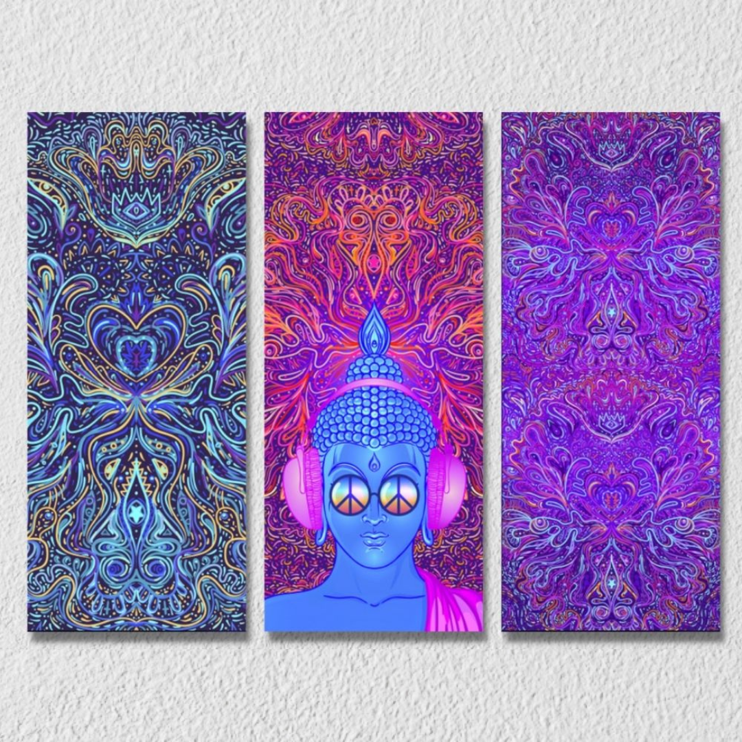 Psychedelic Buddha Peace, Set Of 3