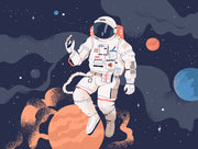 Astronout In Space Self Adhesive Sticker For Wardrobe