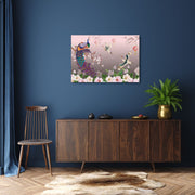 Beautiful Peacock And Floral Art