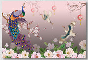 Beautiful Peacock And Floral Art