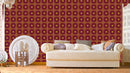 Traditional Maroon Indian Pattern Wallpaper