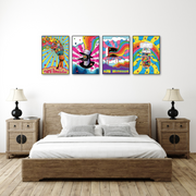 Psychedelic Wall Art , Set Of 4