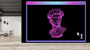 Pink Art Ancient Sculpture Black Wallpaper