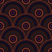 Red Black Mandala Circle Art Self Adhesive Sticker For Table