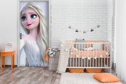 Beautiful Elsa Anime Self Adhesive Sticker For Door