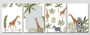 Zebra And Giraffe Foliage Art, Set Of 4