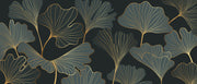 Golden Gray Leafs Design Self Adhesive Sticker For Cabinet
