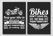 Biker Quotes Wall Art, Set Of 2
