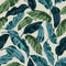 Blue Green Feather Leafs Design Self Adhesive Sticker For Cabinet