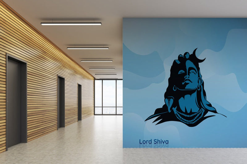 Lord Shiva Blue Graphic Wallpaper