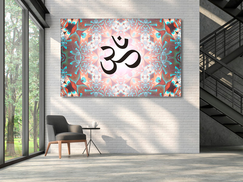 Black Om Letter Graphic Self Adhesive Sticker Poster