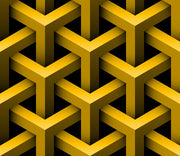 Golden Yellow 3D Art Design Self Adhesive Sticker For Cabinet