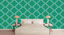 Green Diamond Pattern Wallpaper