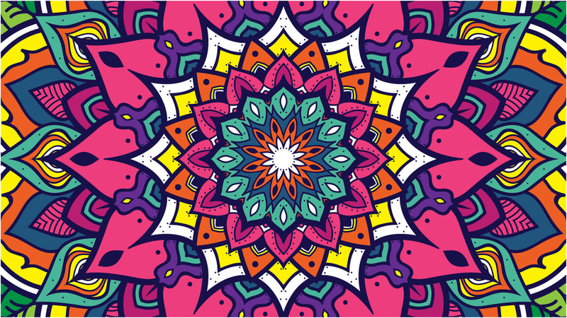 Pink Mandala Round Pattern Art Self Adhesive Sticker For Table