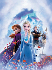 Elsa With Team Anime Self Adhesive Sticker For Refrigerator