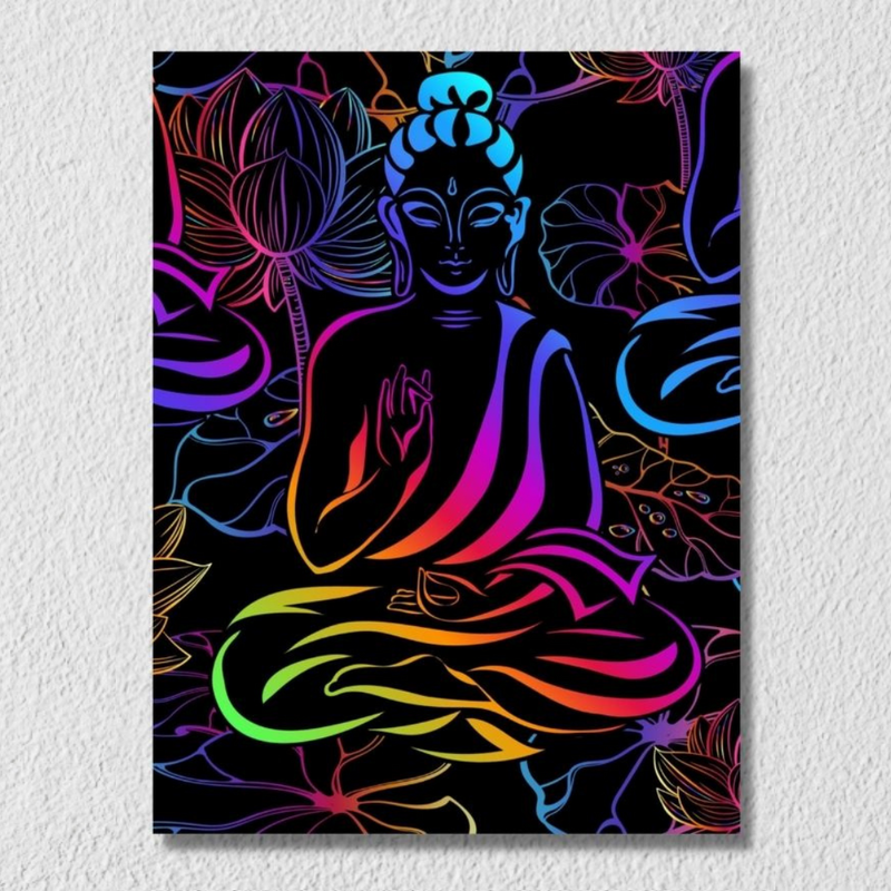 Multicolour Sitting Buddha Figure