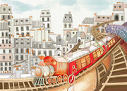 Cute cartoon train theme wallpaper