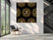 Om In Golden Design Self Adhesive Sticker Poster