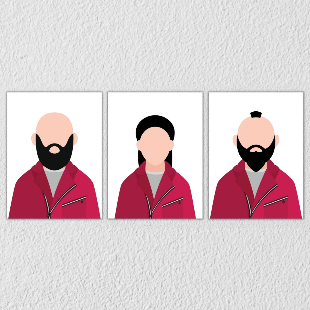Money Heist Wall Art, Set Of 3