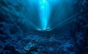 Blue Rays In Underwater Self Adhesive Sticker For Wardrobe