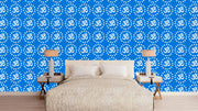 Om Blue pattern wallpaper
