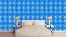 Om Blue pattern wallpaper