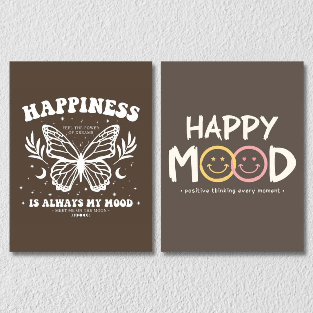 Happy Mood Wall Art, Set Of 2