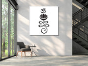 Om With Lotus Art Self Adhesive Sticker Poster