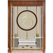 Golden Om In Black Round Art Self Adhesive Sticker Poster