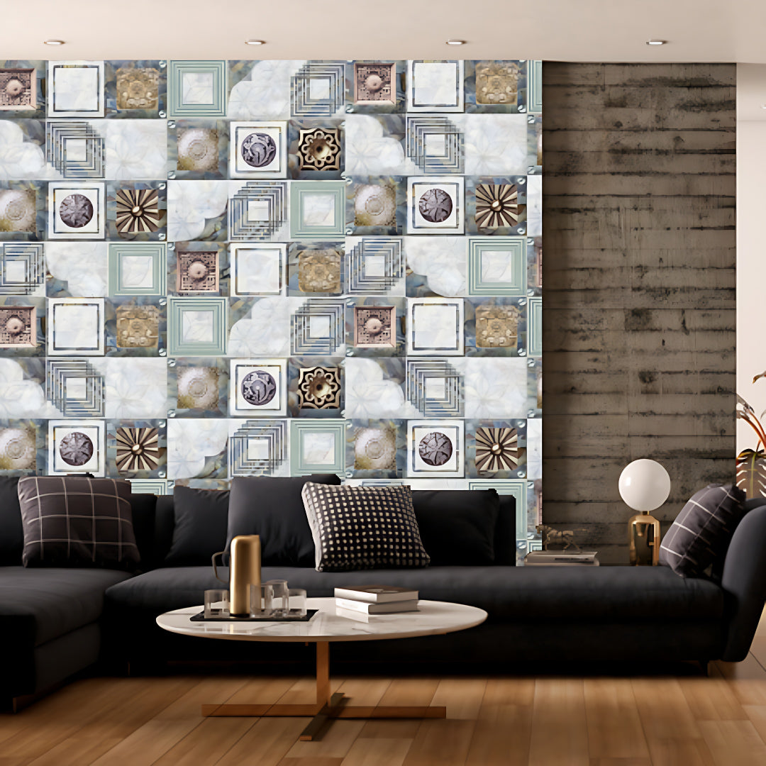 Greek tile Customised Wallpaper