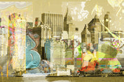 Nursery city view kids wallpaper
