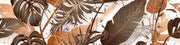 Brown Leafs Design Self Adhesive Sticker For Cabinet