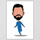 Virat Cartoon Wall Art