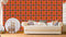 Traditional Design Orange Indian Pattern Wallpaper