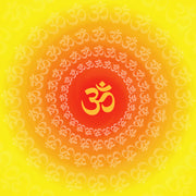 Orange Yellow Om Art Self Adhesive Sticker Poster