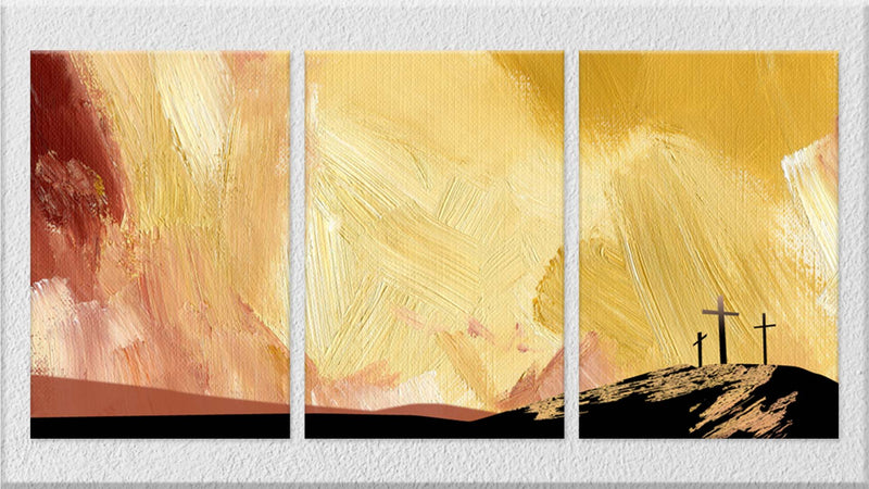 Abstract Jesus Landscape Wall Art, Set Of 3