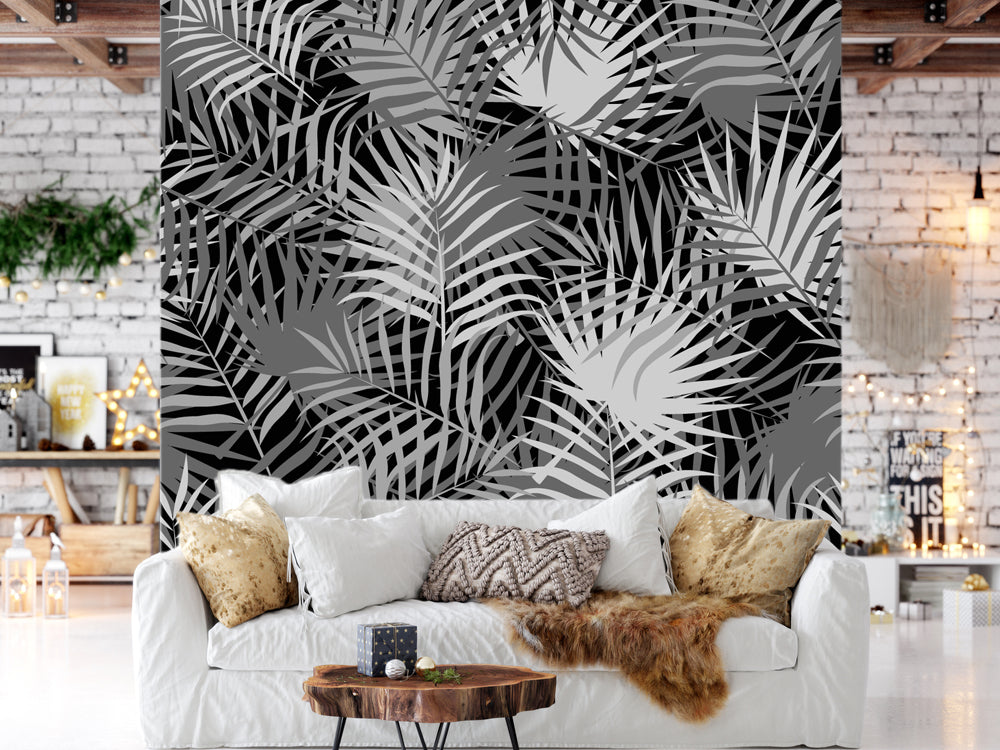 Leaves Line Art Background Customized Wallpaper